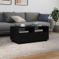 vidaXL Couchtisch mit LED-Leuchten Schwarz Eichen-Optik 90x49x40 cm vidaXL Couchtisch mit LED-Leuchten Schwarz Eichen-Optik 90x49x40 cm