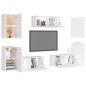 7-tlg. TV-Schrank-Set Weiß Holzwerkstoff 7-tlg. TV-Schrank-Set Weiß Holzwerkstoff
