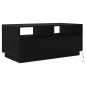 vidaXL Couchtisch mit LED-Leuchten Schwarz Eichen-Optik 90x49x40 cm vidaXL Couchtisch mit LED-Leuchten Schwarz Eichen-Optik 90x49x40 cm