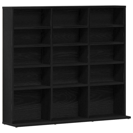 vidaXL CD-Schrank Schwarz Eichen-Optik 100,5x23x89,5 cm Holzwerkstoff