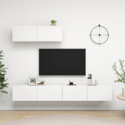 vidaXL TV-Schränke 3 Stk. Weiß Holzwerkstoff