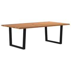 vidaXL Esstisch mit Baumkanten 220x120x74 cm Massivholz Eiche