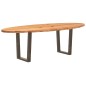 vidaXL Esstisch Hellbraun 240x100x74 cm Massivholz Eiche Oval vidaXL Esstisch Hellbraun 240x100x74 cm Massivholz Eiche Oval