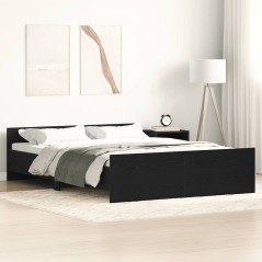 vidaXL Bettgestell ohne Matratze Schwarz Eichen-Optik 120x200 cm