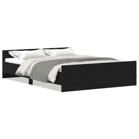 vidaXL Bettgestell ohne Matratze Schwarz Eichen-Optik 120x200 cm