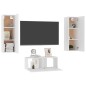 3-tlg. TV-Schrank-Set Weiß Holzwerkstoff 3-tlg. TV-Schrank-Set Weiß Holzwerkstoff