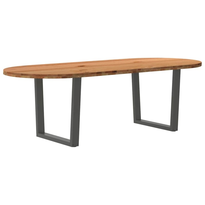 vidaXL Esstisch Hellbraun 240x100x74 cm Massivholz Eiche Oval vidaXL Esstisch Hellbraun 240x100x74 cm Massivholz Eiche Oval