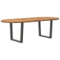 vidaXL Esstisch Hellbraun 240x100x74 cm Massivholz Eiche Oval vidaXL Esstisch Hellbraun 240x100x74 cm Massivholz Eiche Oval