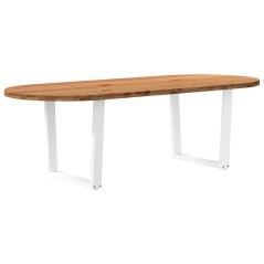 vidaXL Esstisch Hellbraun 240x100x74 cm Massivholz Eiche Oval