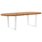vidaXL Esstisch Hellbraun 240x100x74 cm Massivholz Eiche Oval vidaXL Esstisch Hellbraun 240x100x74 cm Massivholz Eiche Oval