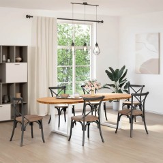 vidaXL Esstisch Hellbraun 240x100x74 cm Massivholz Eiche Oval