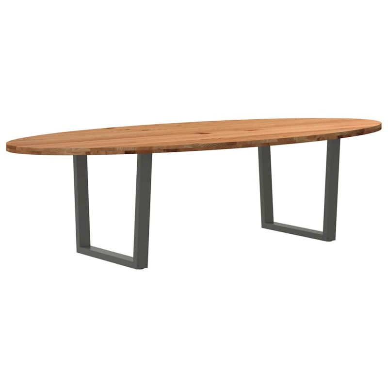 vidaXL Esstisch Hellbraun 280x120x74 cm Massivholz Eiche Oval vidaXL Esstisch Hellbraun 280x120x74 cm Massivholz Eiche Oval