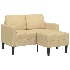 vidaXL 2-Sitzer-Sofa mit Chaiselongue L-Form Hellgrün 125 cm Leinen