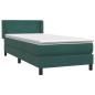 vidaXL Boxspringbett mit Matratze Dunkelgrün 90x220 cm Samt vidaXL Boxspringbett mit Matratze Dunkelgrün 90x220 cm Samt
