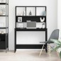 vidaXL Schreibtisch mit Regalen Schwarz Eichen-Optik 102x45x148 cm vidaXL Schreibtisch mit Regalen Schwarz Eichen-Optik 102x45x148 cm