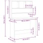 vidaXL Schreibtisch mit Regalen Schwarz Eichen-Optik 102x45x148 cm vidaXL Schreibtisch mit Regalen Schwarz Eichen-Optik 102x45x148 cm