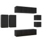 8-tlg. TV-Schrank-Set Schwarz Holzwerkstoff 8-tlg. TV-Schrank-Set Schwarz Holzwerkstoff
