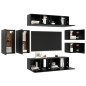 8-tlg. TV-Schrank-Set Schwarz Holzwerkstoff 8-tlg. TV-Schrank-Set Schwarz Holzwerkstoff