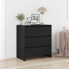 vidaXL Sideboard Schwarz Eichen-Optik 70x41x75 cm Holzwerkstoff