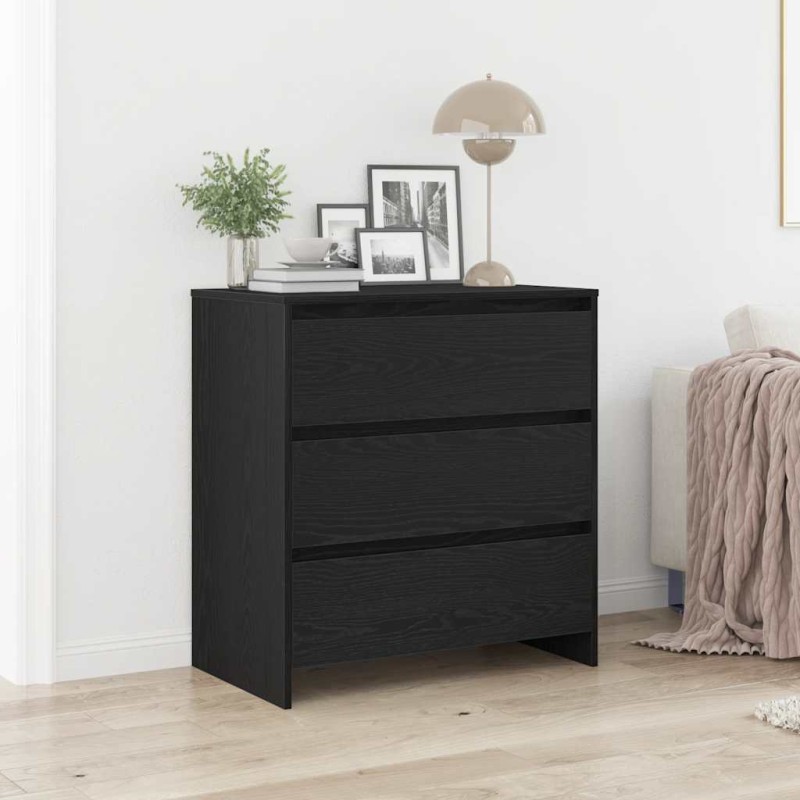 vidaXL Sideboard Schwarz Eichen-Optik 70x41x75 cm Holzwerkstoff vidaXL Sideboard Schwarz Eichen-Optik 70x41x75 cm Holzwerkstoff