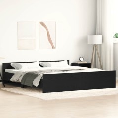 vidaXL Bettgestell ohne Matratze Schwarz Eichen-Optik 200x200 cm