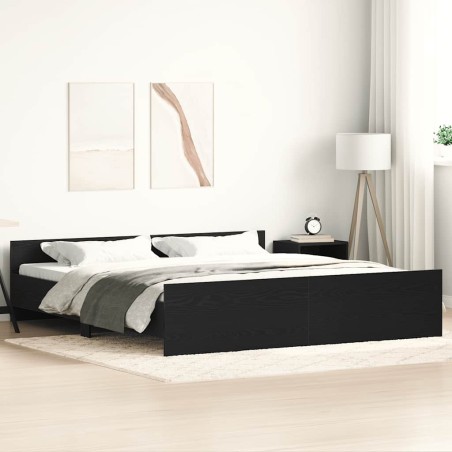 vidaXL Bettgestell ohne Matratze Schwarz Eichen-Optik 200x200 cm