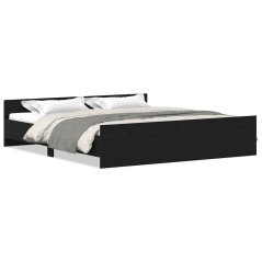 vidaXL Bettgestell ohne Matratze Schwarz Eichen-Optik 200x200 cm
