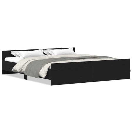 vidaXL Bettgestell ohne Matratze Schwarz Eichen-Optik 200x200 cm