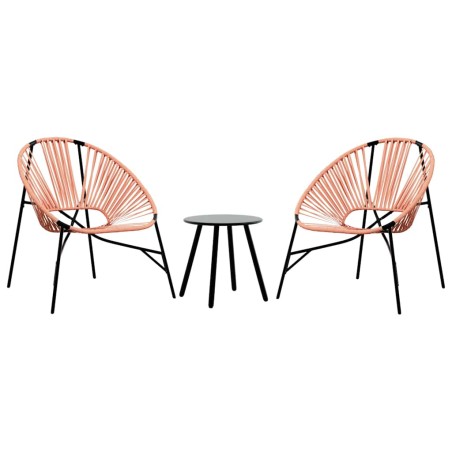 vidaXL Gartenstuhl-Set 3-tlg. Schwarz und Orange Poly Rattan