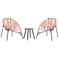 vidaXL Gartenstuhl-Set 3-tlg. Schwarz und Orange Poly Rattan vidaXL Gartenstuhl-Set 3-tlg. Schwarz und Orange Poly Rattan