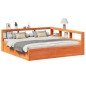 vidaXL Massivholzbett mit Regal ohne Matratze Wachsbraun 180x200 cm
