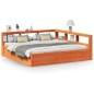 vidaXL Massivholzbett mit Regal ohne Matratze Wachsbraun 180x200 cm