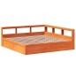 vidaXL Massivholzbett mit Regal ohne Matratze Wachsbraun 180x200 cm