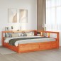 vidaXL Massivholzbett mit Regal ohne Matratze Wachsbraun 180x200 cm