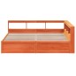 vidaXL Massivholzbett mit Regal ohne Matratze Wachsbraun 180x200 cm