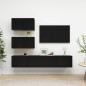 vidaXL 4-tlg. TV-Schrank-Set Schwarz Holzwerkstoff vidaXL 4-tlg. TV-Schrank-Set Schwarz Holzwerkstoff