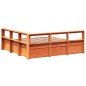 vidaXL Massivholzbett mit Regal ohne Matratze Wachsbraun 180x200 cm