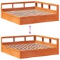 vidaXL Massivholzbett mit Regal ohne Matratze Wachsbraun 180x200 cm