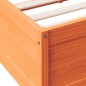 vidaXL Massivholzbett mit Regal ohne Matratze Wachsbraun 180x200 cm