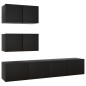 vidaXL 4-tlg. TV-Schrank-Set Schwarz Holzwerkstoff vidaXL 4-tlg. TV-Schrank-Set Schwarz Holzwerkstoff