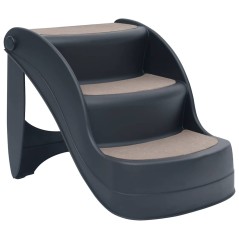 vidaXL Hundetreppe mit 3 Stufen Klappbar Dunkelgrau