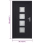vidaXL Haustür Anthrazit 98x200 cm PVC vidaXL Haustür Anthrazit 98x200 cm PVC