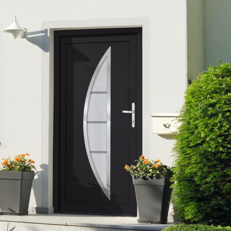 vidaXL Haustür Anthrazit 98x200 cm PVC
