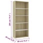vidaXL Bücherregal 5 Fächer Weiß Sonoma-Eiche 80x30x189 Holzwerkstoff vidaXL Bücherregal 5 Fächer Weiß Sonoma-Eiche 80x30x189 Holzwerkstoff