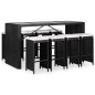 vidaXL 9-teilige Garten-Essgruppe Poly Rattan Schwarz vidaXL 9-teilige Garten-Essgruppe Poly Rattan Schwarz