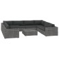vidaXL 9-tlg. Garten-Lounge-Set mit Auflagen Poly Rattan Grau vidaXL 9-tlg. Garten-Lounge-Set mit Auflagen Poly Rattan Grau