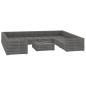 vidaXL 9-tlg. Garten-Lounge-Set mit Auflagen Poly Rattan Grau vidaXL 9-tlg. Garten-Lounge-Set mit Auflagen Poly Rattan Grau