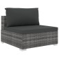 vidaXL 9-tlg. Garten-Lounge-Set mit Auflagen Poly Rattan Grau vidaXL 9-tlg. Garten-Lounge-Set mit Auflagen Poly Rattan Grau