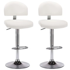 vidaXL Barhocker 2 Stk. Weiß Kunstleder 