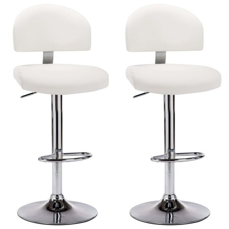 vidaXL Barhocker 2 Stk. Weiß Kunstleder 